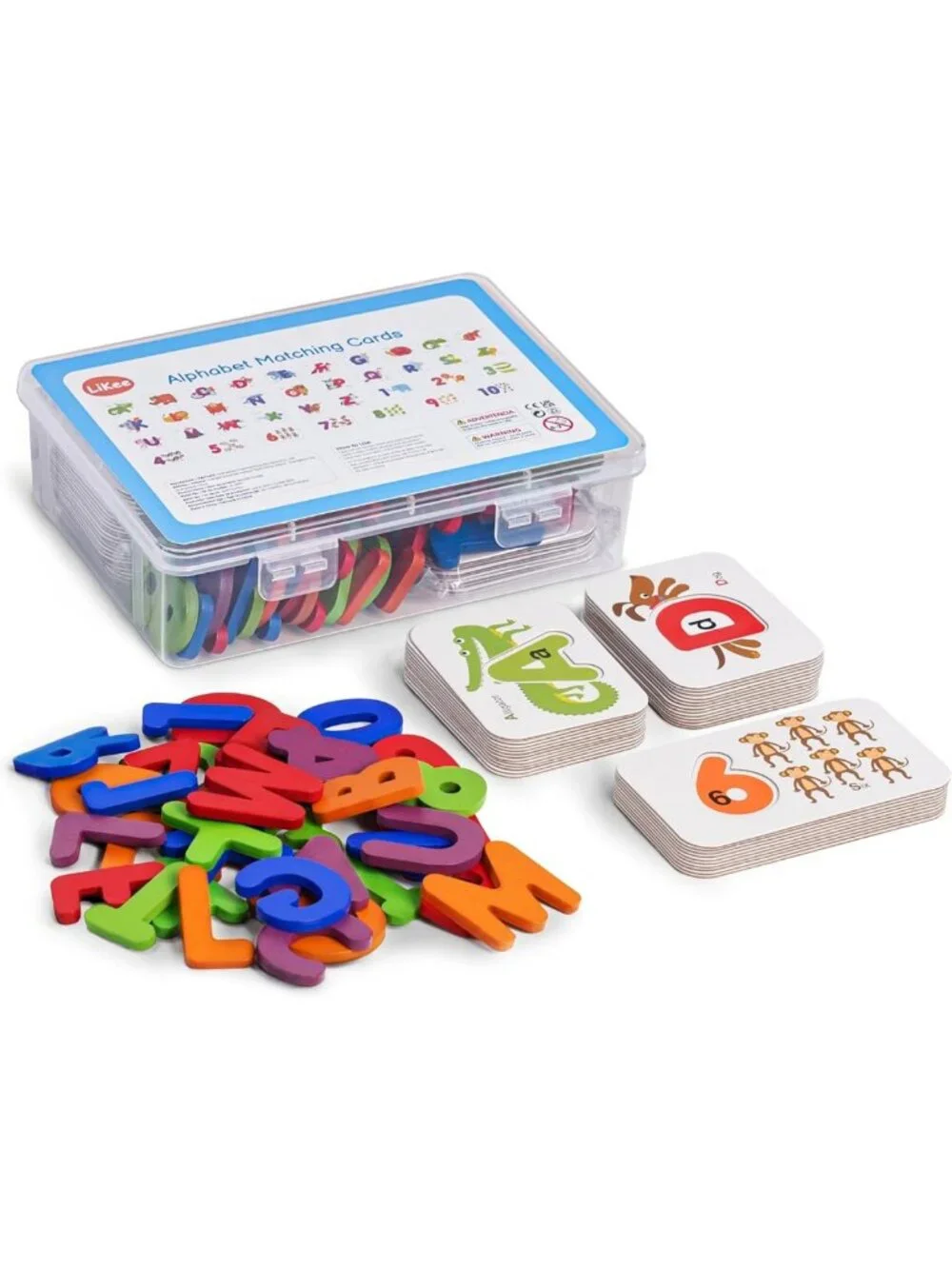 Wooden Alphabet Flash Cards & Puzzle Set - Educational Montessori Toy for